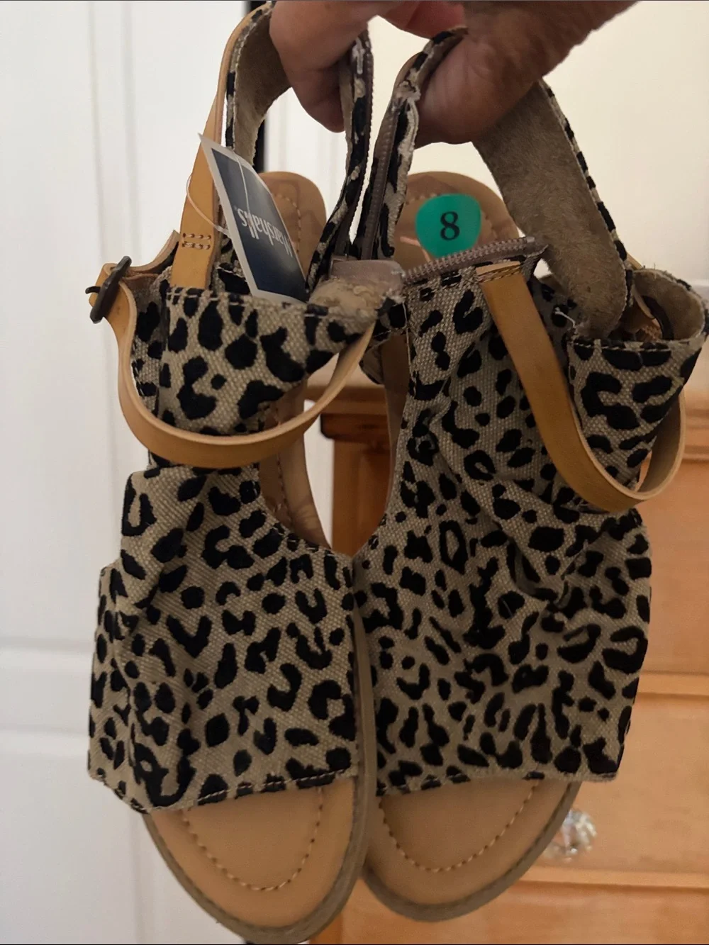 Leopard Print Kids Sandals with Tan Accent